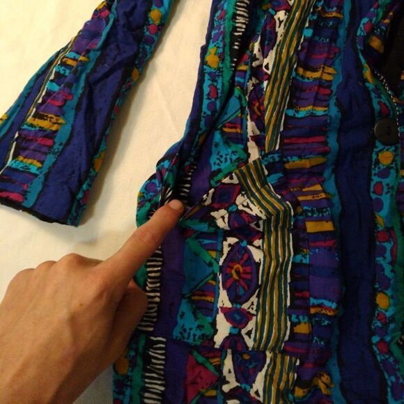 Vintage ZZ Michaels Abstract Pattern Summer Blazer - Picture 6 of 12